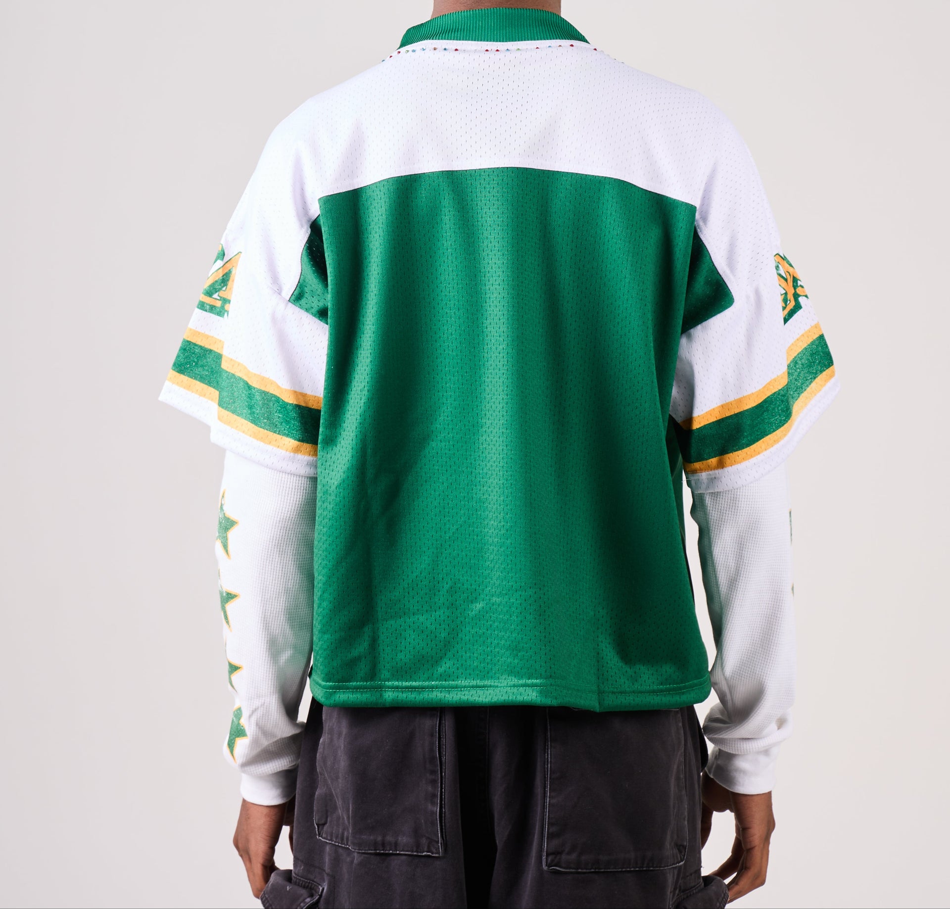 Beverly Hillbilly black yellow heavyweight mesh jersey back view
